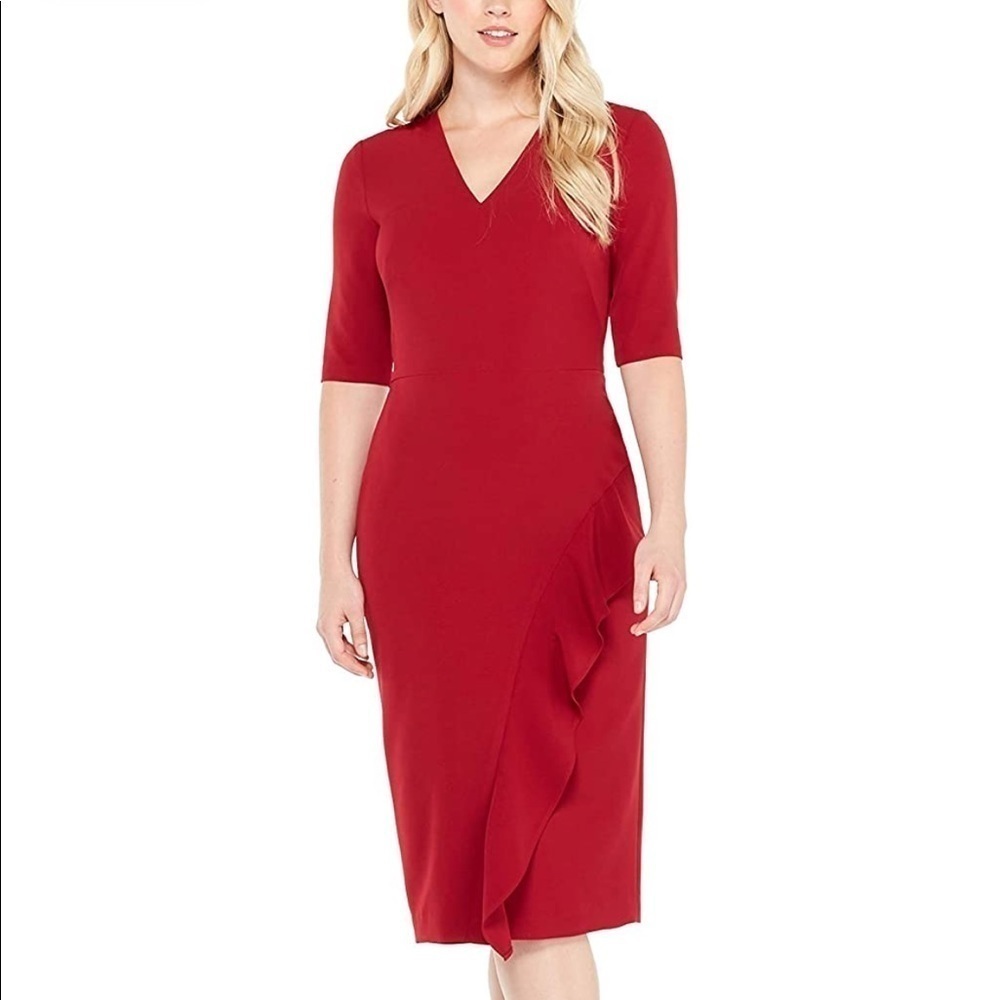 Maggy London Woman’s Carolyn Midi Red Dress / Size-Medium